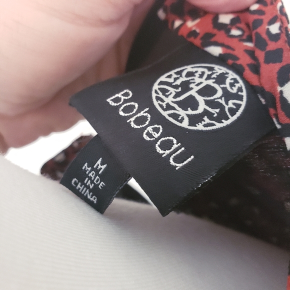 Bobeau Gigi Dress Black Red Brick Leopard Print - Picture 11 of 12